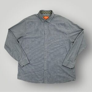 Johnston & Murphy Performance Button Down Shirt Men’s XXL Blue Gingham Stretch